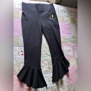 Black Flared Hem Pants Ladies Size‎ L 34” Waist NWT